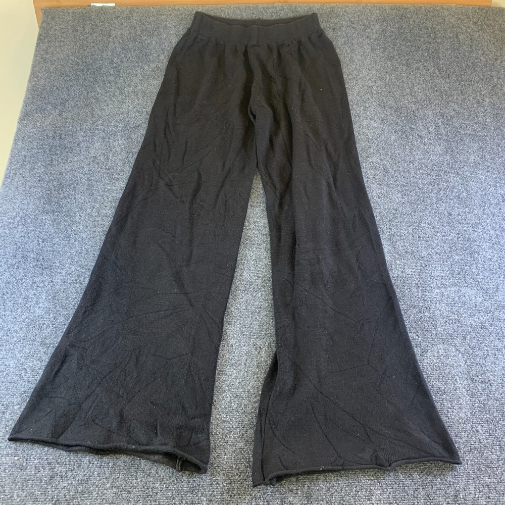 Milio Milano Flared Pants Womens XS/S Black Viscose Casual Elastic Waist Pull On